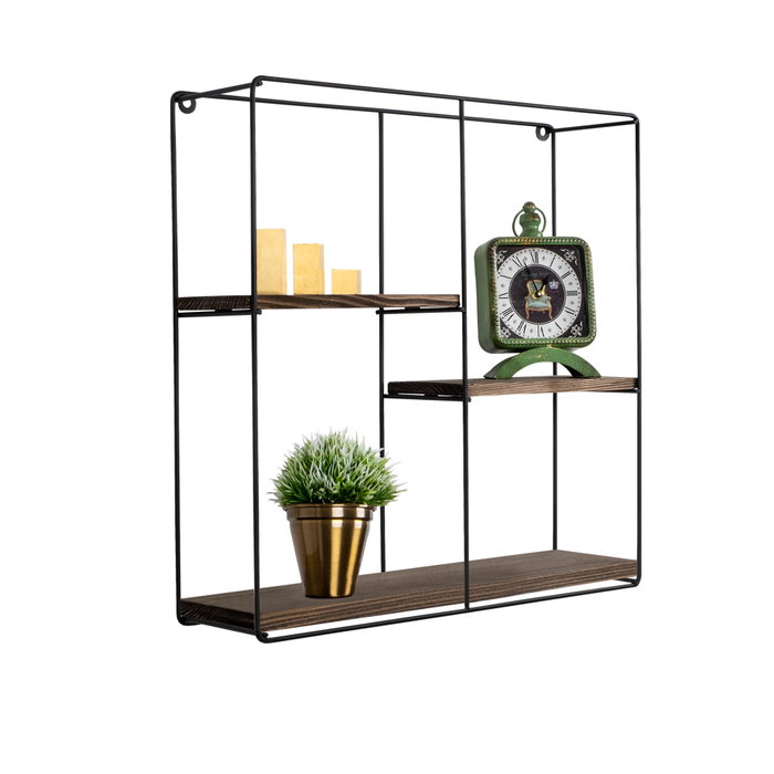 Hanah Home Estantería de Pared Lilac Negro y Nogal Hanah Home Estantería de Pared Lilac Negro y Nogal